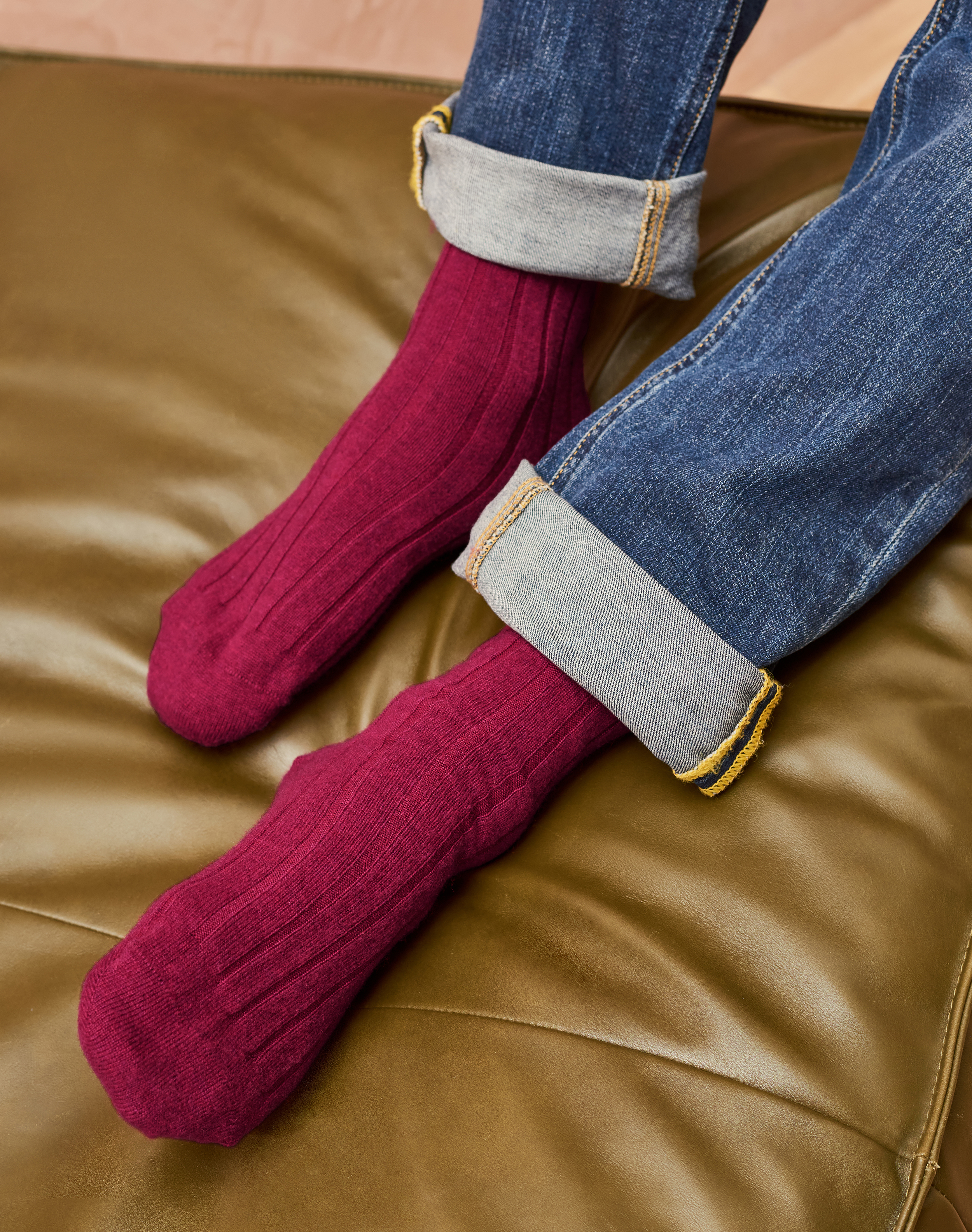 Men’s Cashmere Socks Mulberry