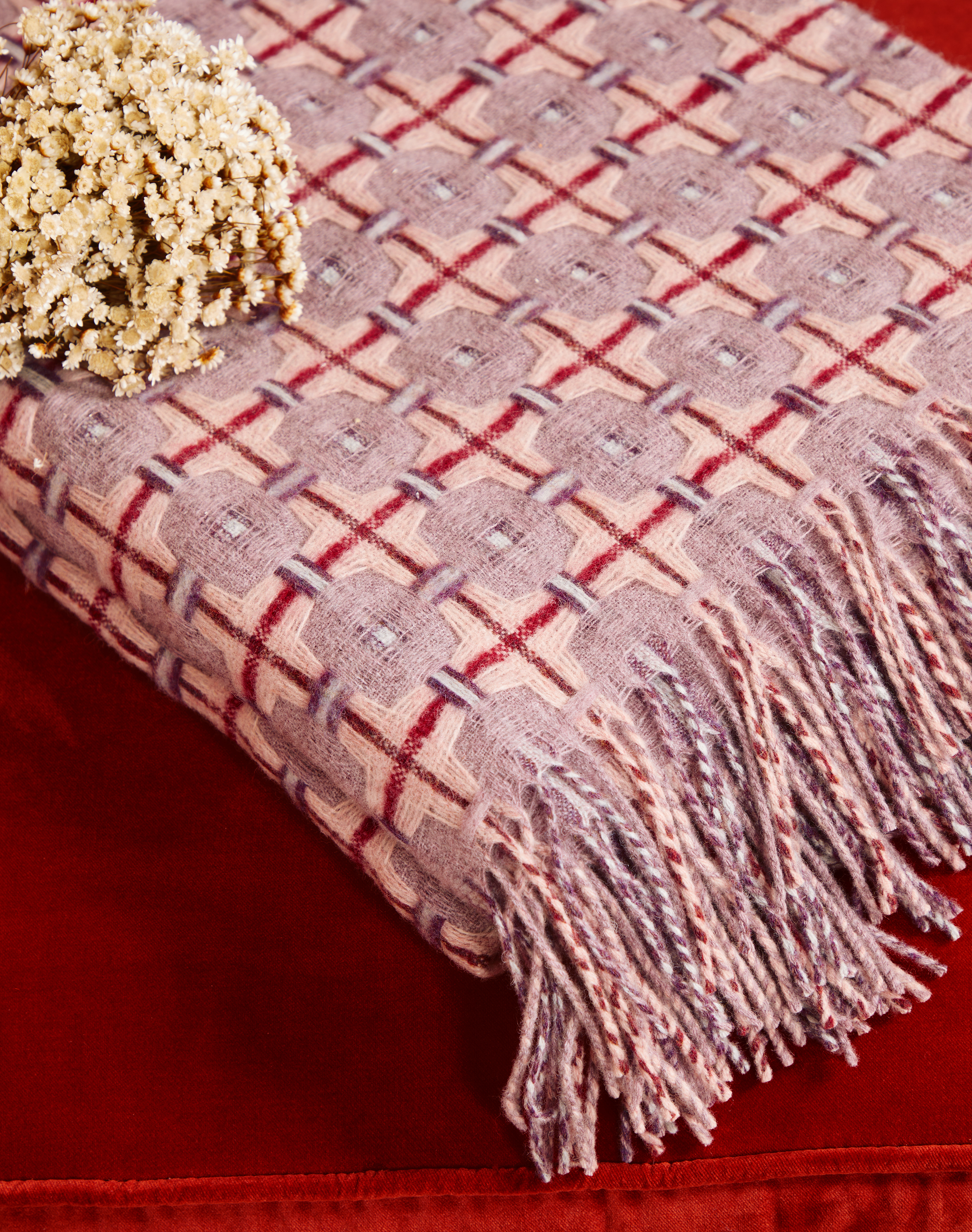 Lambswool Texture Weave Blanket Heather