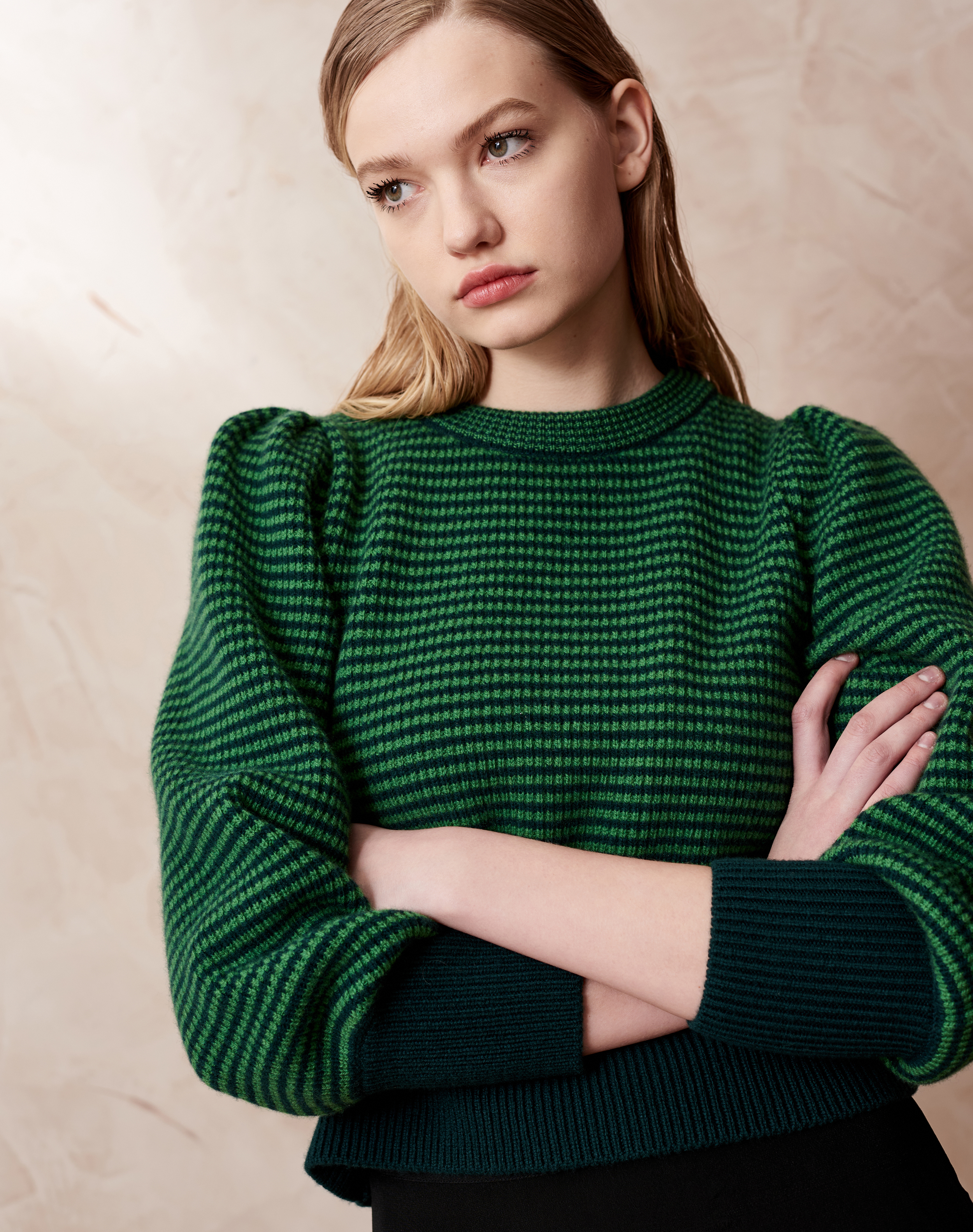 The Supersoft Lambswool Stripe Jumper Holly & leaf