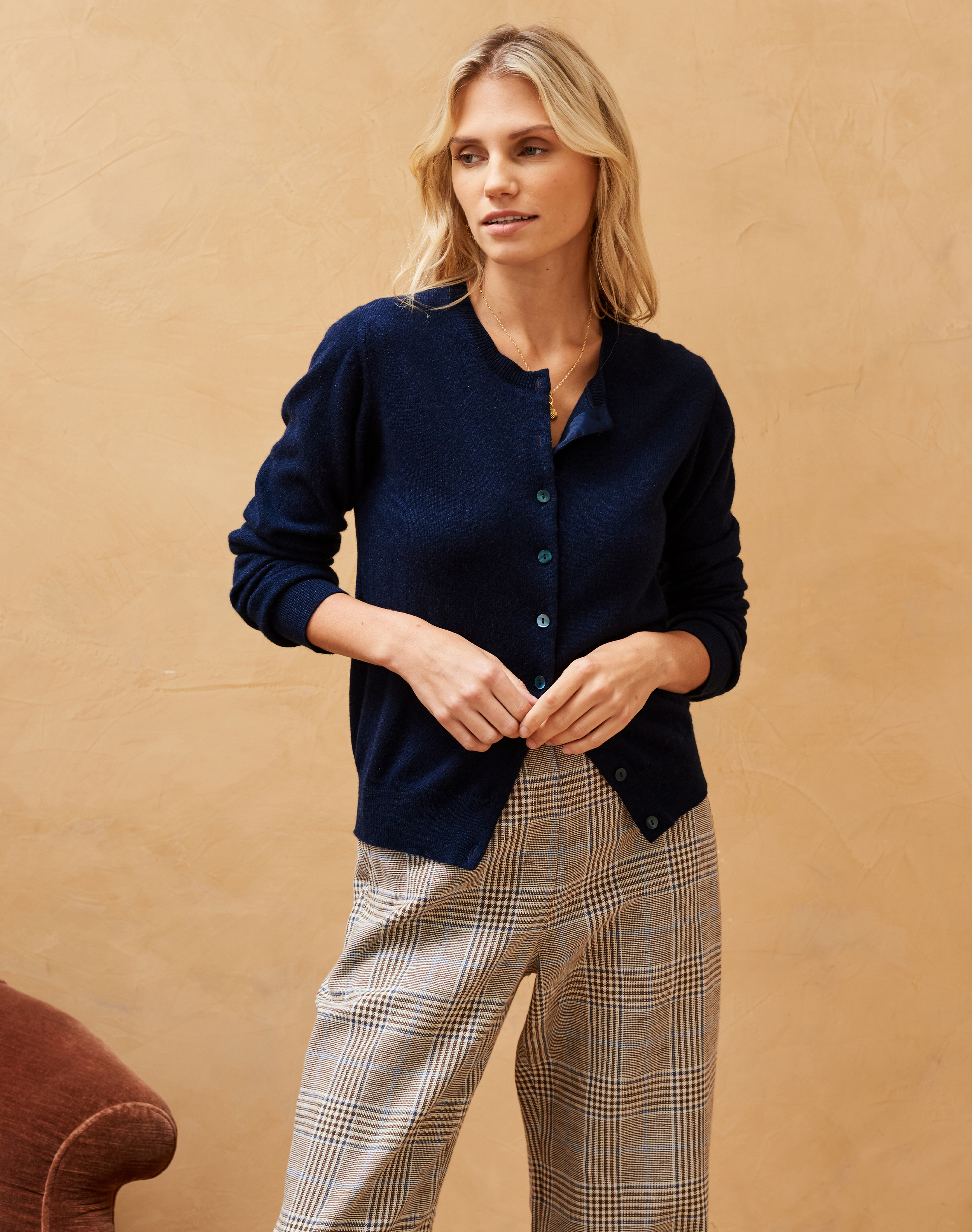 Cashmere Modern Classic Cardigan French Navy