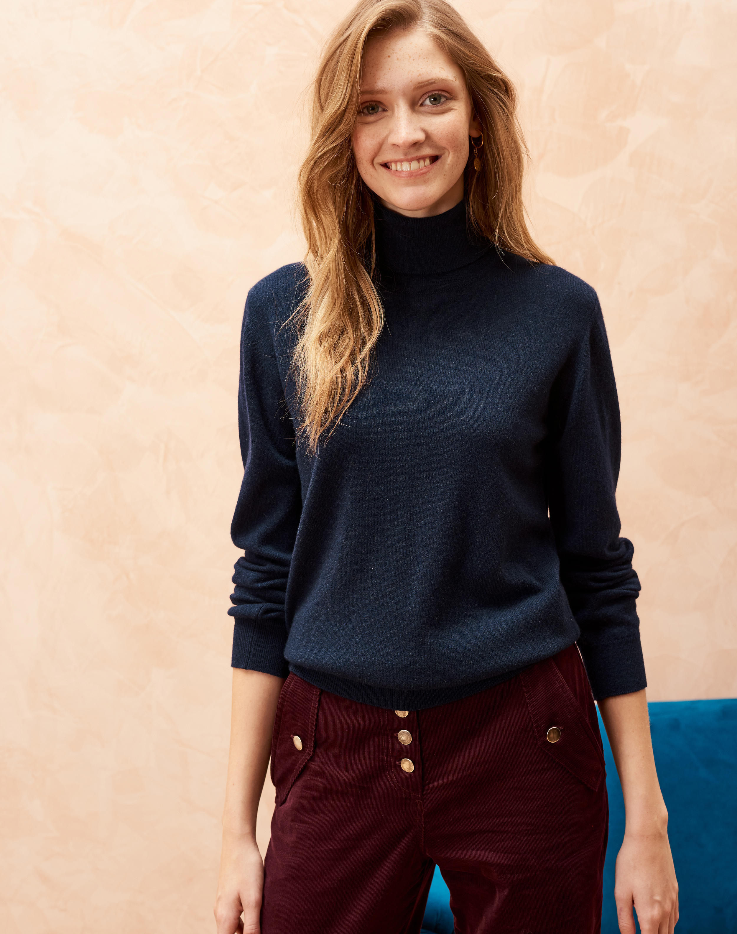 Cashmere Modern Classic Polo Neck French Navy
