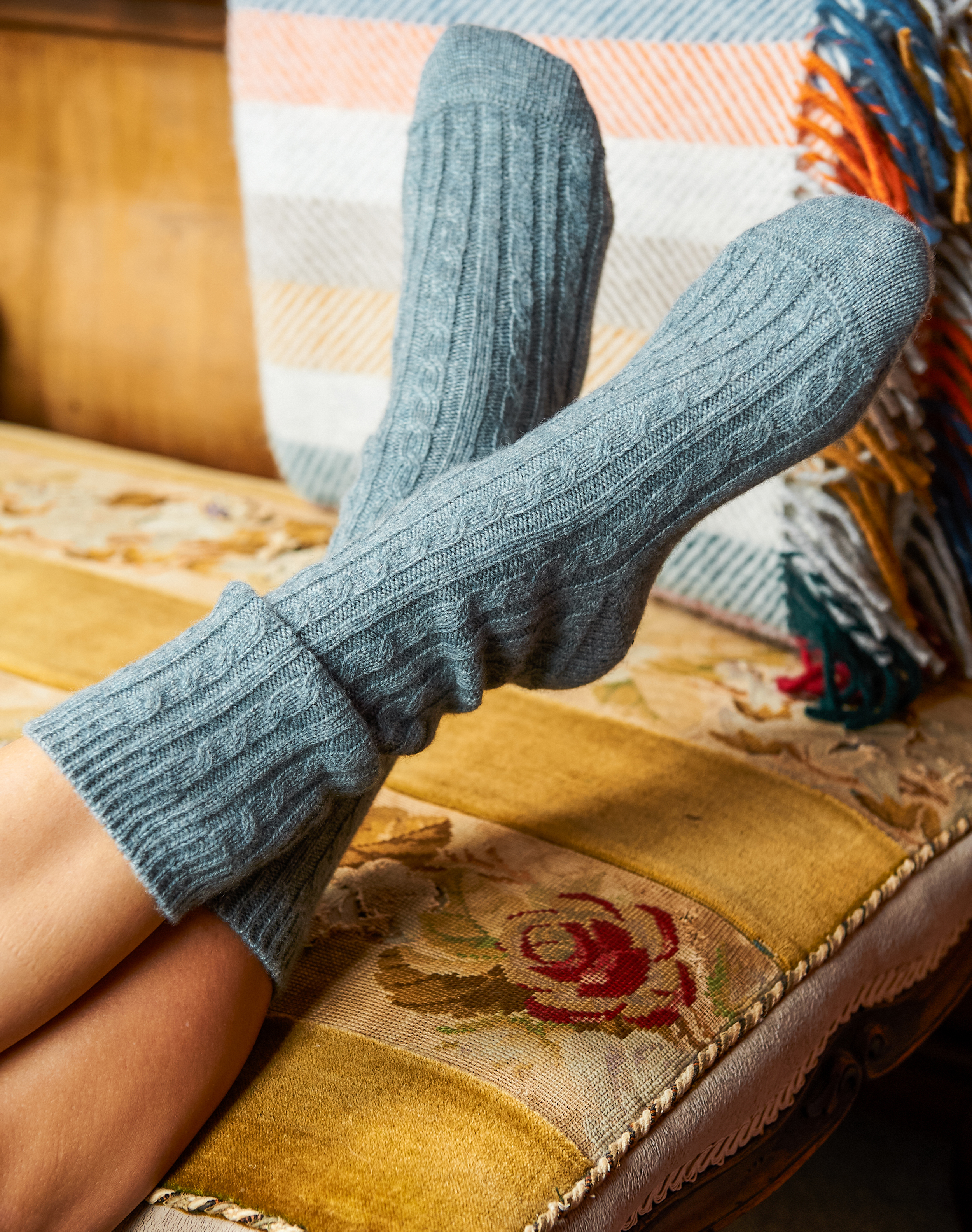 Women’s Cashmere Bed Socks Mercury