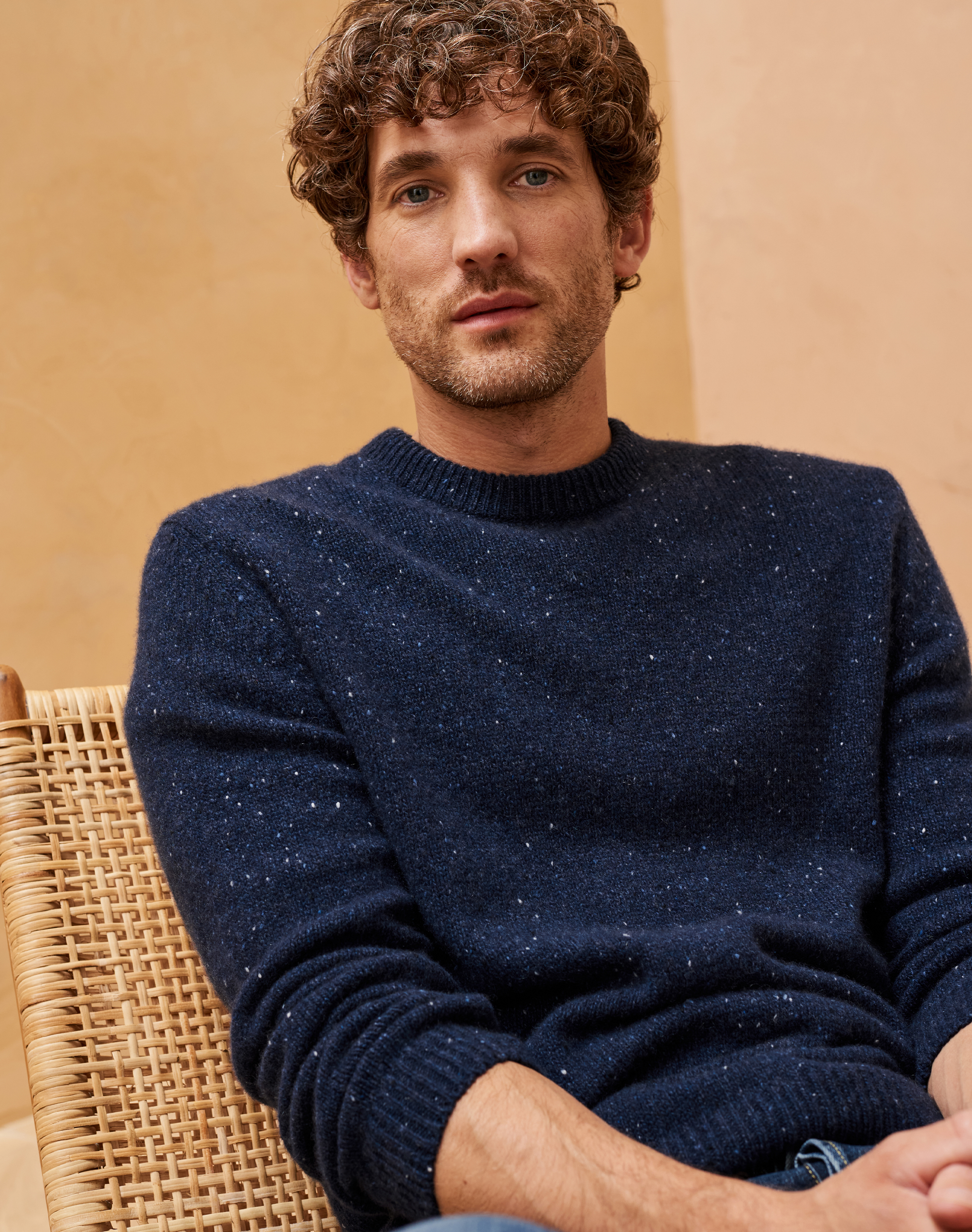 Cashmere Donegal Jumper French Navy