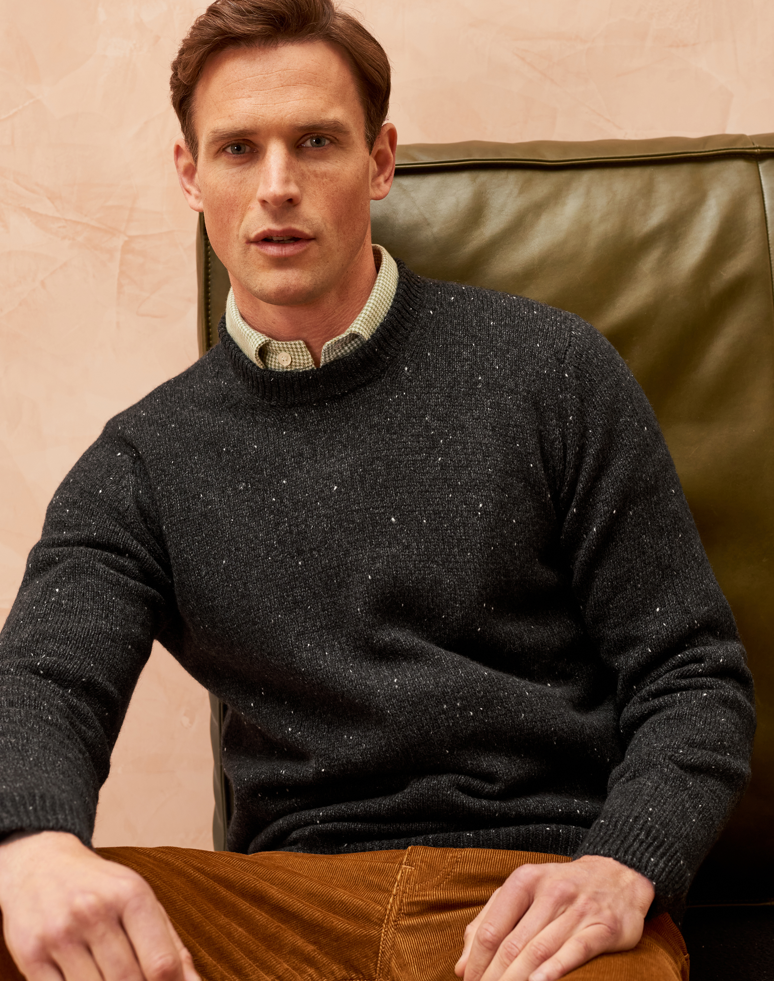 Cashmere Donegal Jumper Charcoal