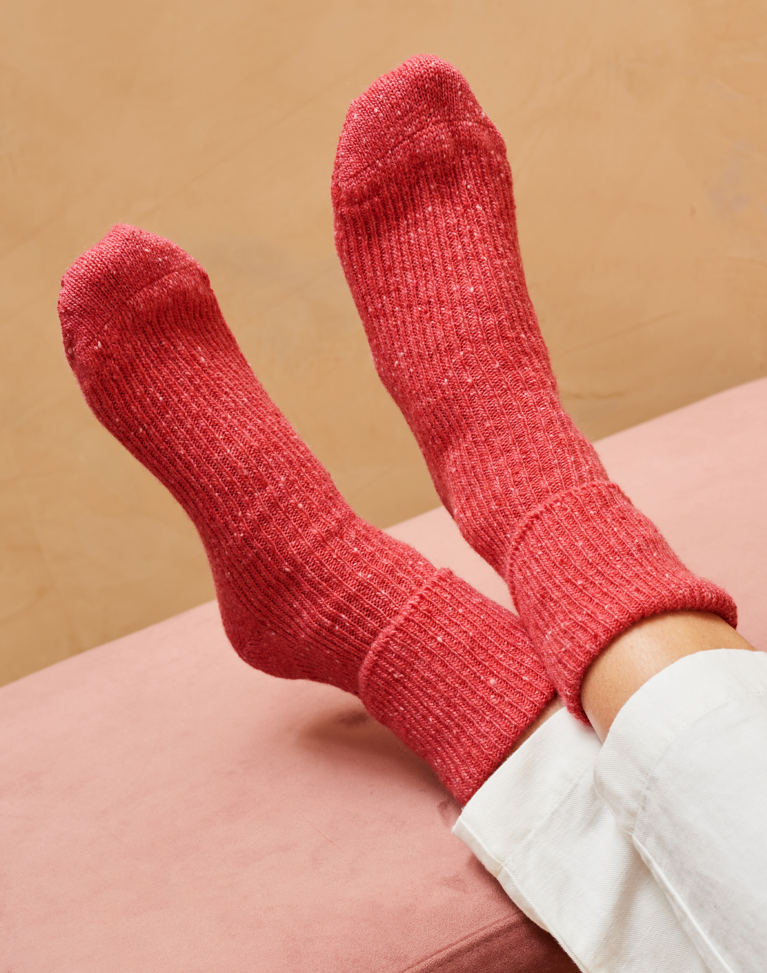 Women’s Cashmere Donegal Socks Flamingo